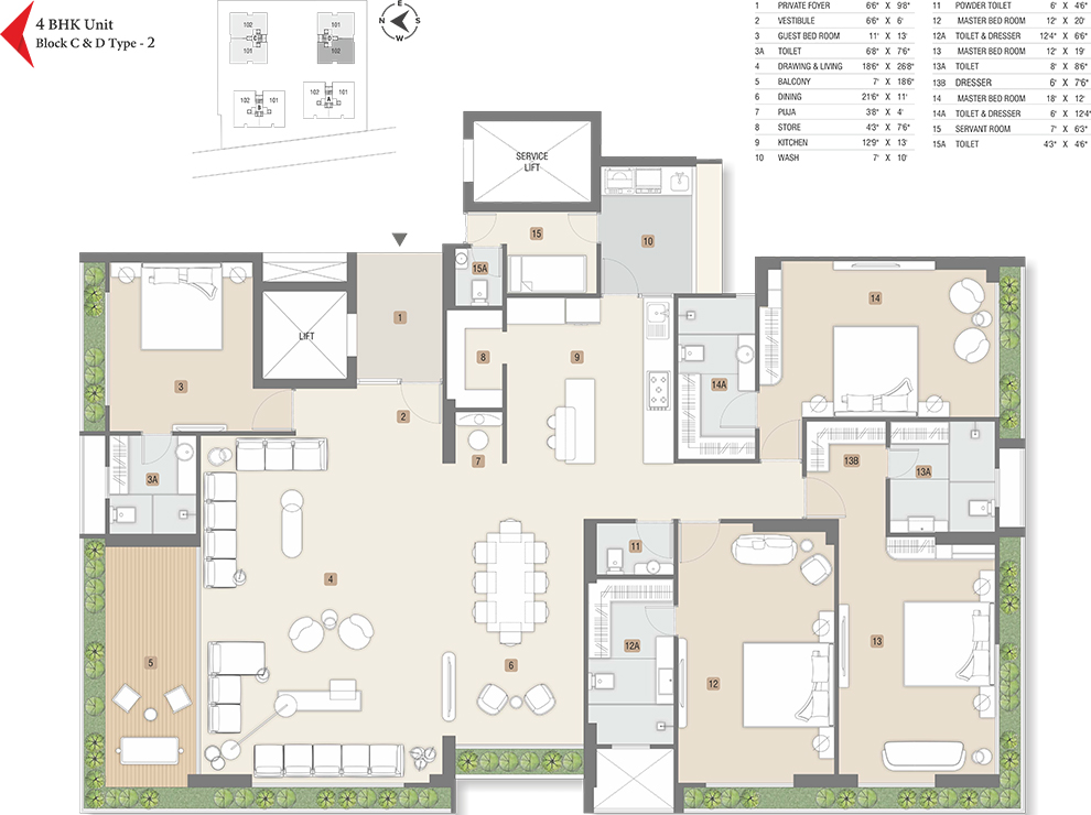 4BHK Unit type2